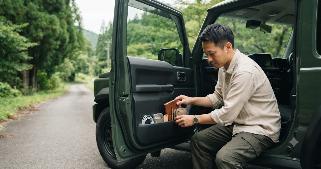車中泊用ベッド展開のイメージ