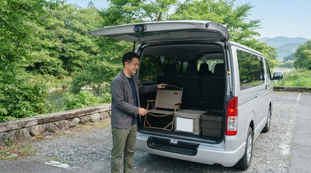 ハイエース荷室の使い勝手を表すイメージ画像