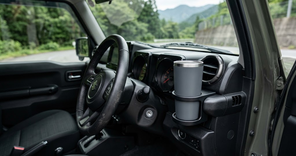 車内にドリンクホルダーを設置した状態を表すイメージ画像