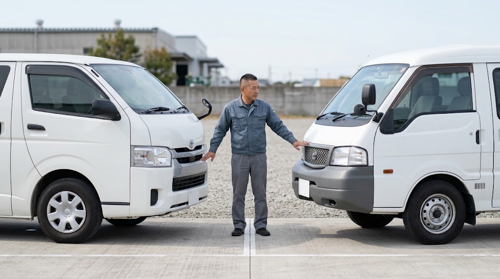 両車の外観や装備を比較する場面を表すイメージ画像